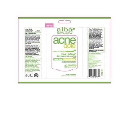 Pouch Label (Alba Acnedote Clean Treat Cleansing Towelette Pouch Label)